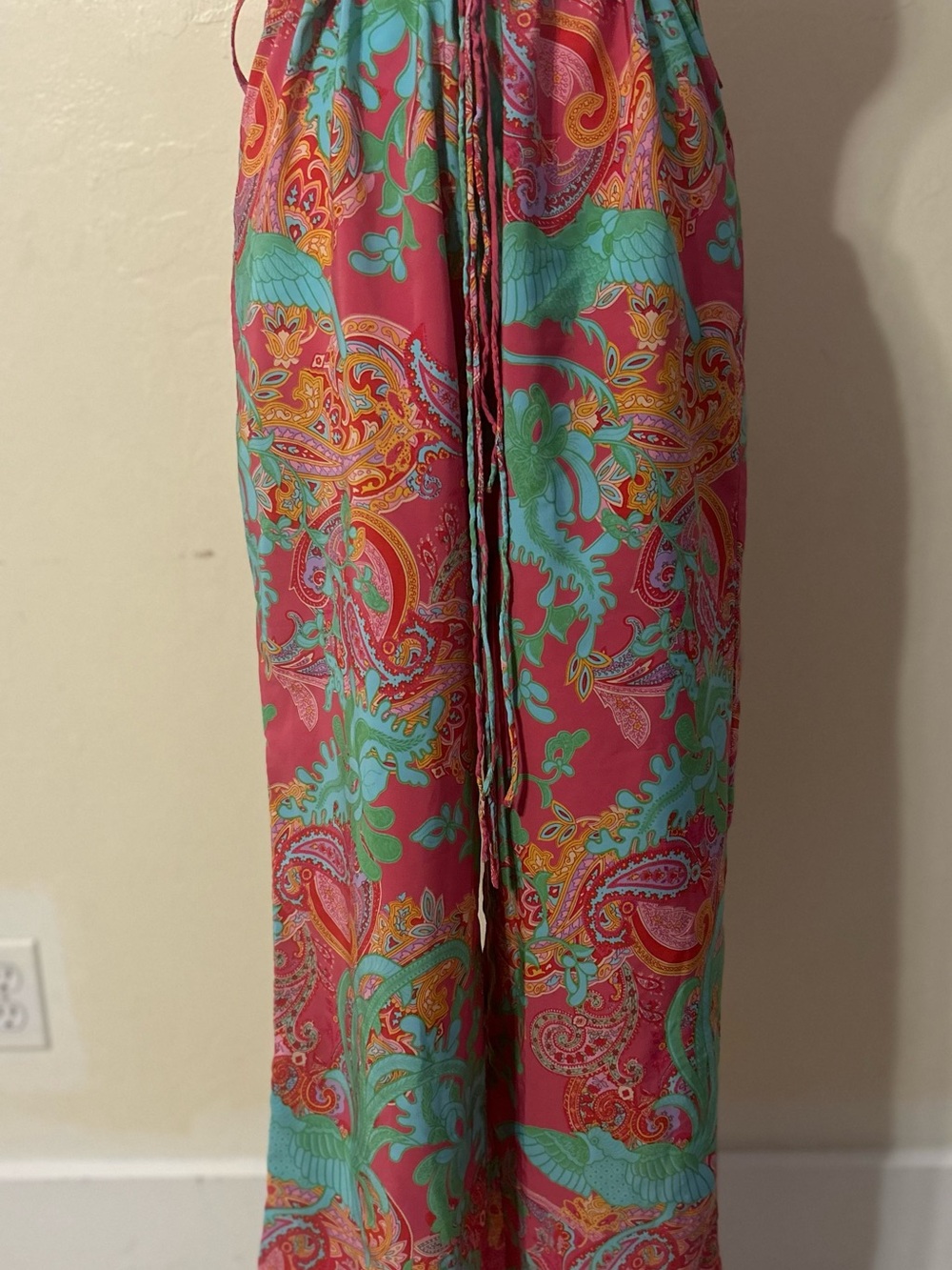 Natori Coral Paisley Drawstring Palazzo Pants